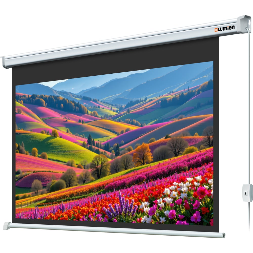 Изображение товара Экран с электроприводом Lumien Master Control 188x240 см (раб.область 144x230 см) (107") Matte White FiberGlass черн. кайм \6\ 66715