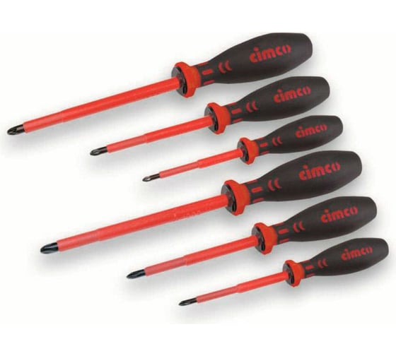 Изображение товара Набор крестовых изолированных отверток 1000В, 6 предметов CIMCO 11 7745