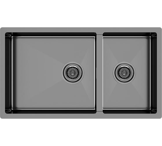 Изображение товара Кухонная мойка Paulmark GERBERG 78/2S UNI, вороненая сталь, 780х440мм, PM227844-GM