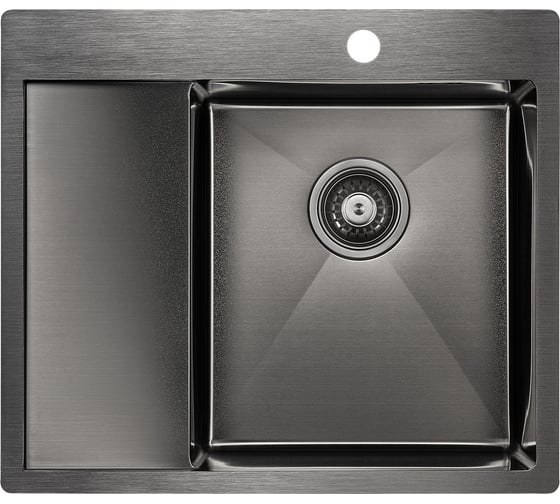 Изображение товара Кухонная мойка Paulmark KRONER 59F, вороненая сталь, правая, 590х510мм, PM225951-GMR