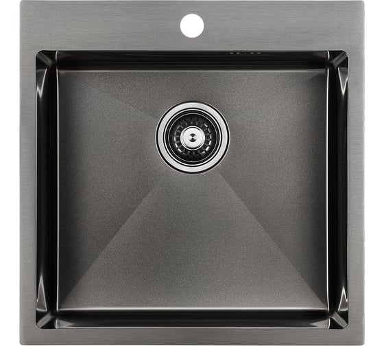 Изображение товара Кухонная мойка Paulmark KRONER 51, вороненая сталь, 510х510мм, PM215151-GM
