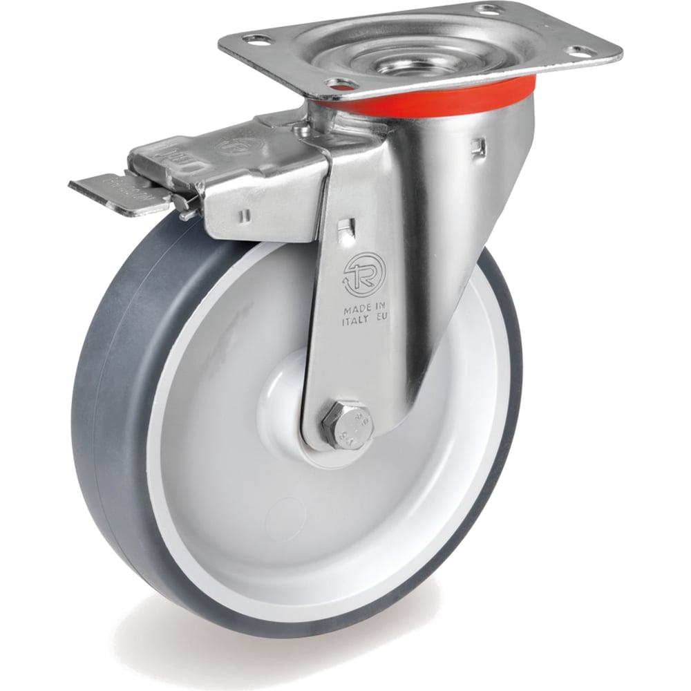 Колесо Tellure rota колесо с вращающейся опорой nl пластиной крепления и передним тормозом 150 мм 220 кг tellure rota 606604