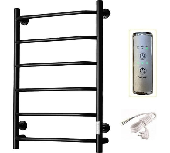 Изображение товара Полотенцесушитель Тругор Пэк сп 6 80x50, черный матовый ВГП 00292144