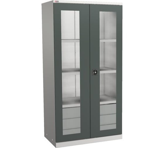 Изображение товара Инструментальный шкаф с окнами ДиКом ВЛ-052 3 ящика, 3 полки 12.0335-103