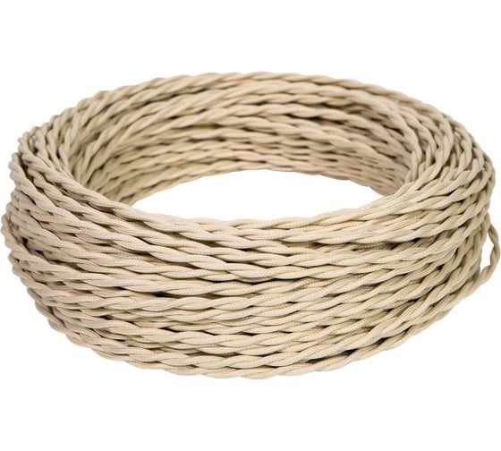 Изображение товара Витой провод iTOK Ретро, ПВХ, ПуГВнг(А)-LS 3x1,5, ГОСТ, слоновая кость GE70151-02 (50 метров) i-KPP-PUGVNG-LS-RETRO-315-50-IV