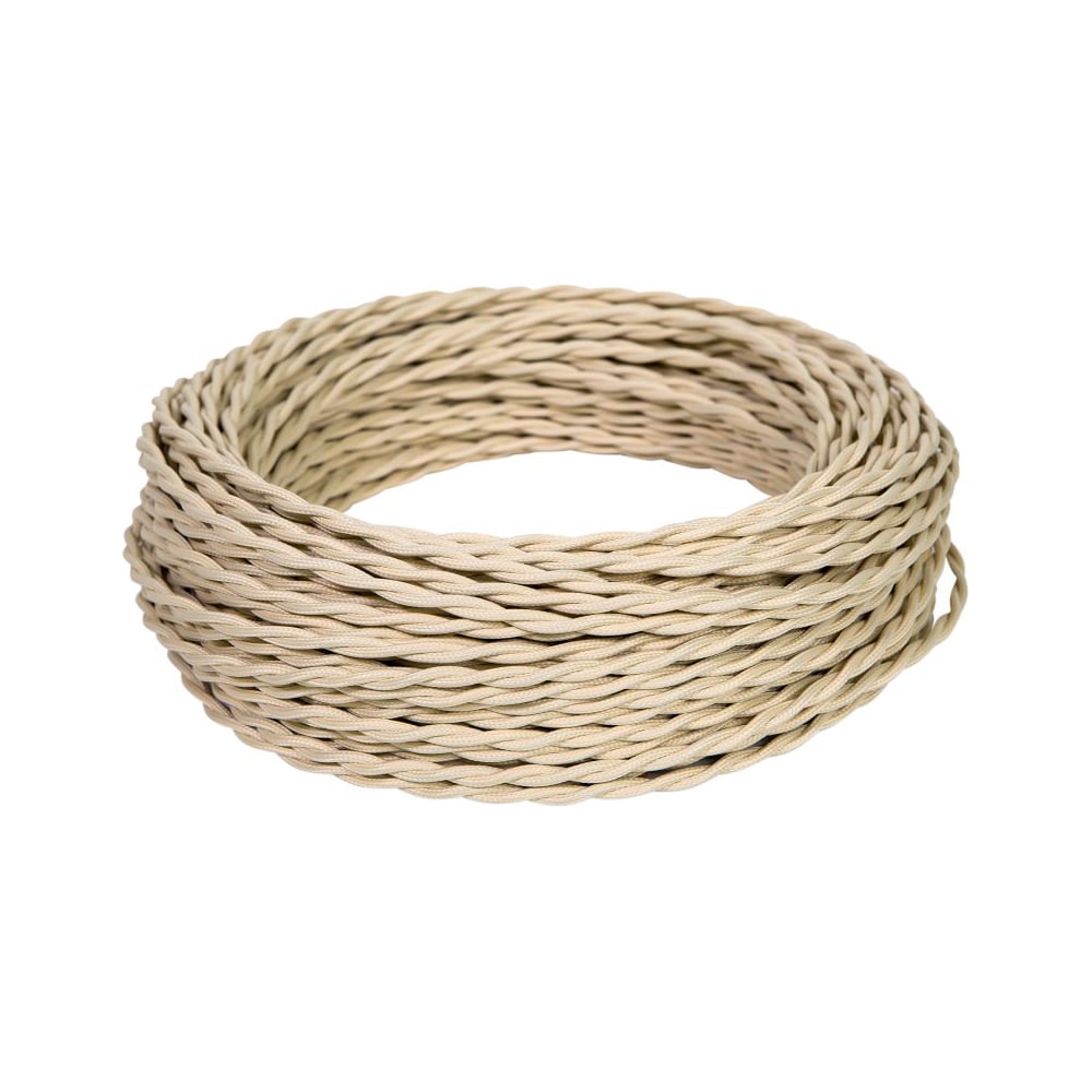 Изображение товара Витой провод iTOK Ретро, ПВХ, ПуГВнг(А)-LS 3x2,5, ГОСТ, слоновая кость (50 метров) GE70152-02 i-KPP-PUGVNG-LS-RETRO-325-50-IV