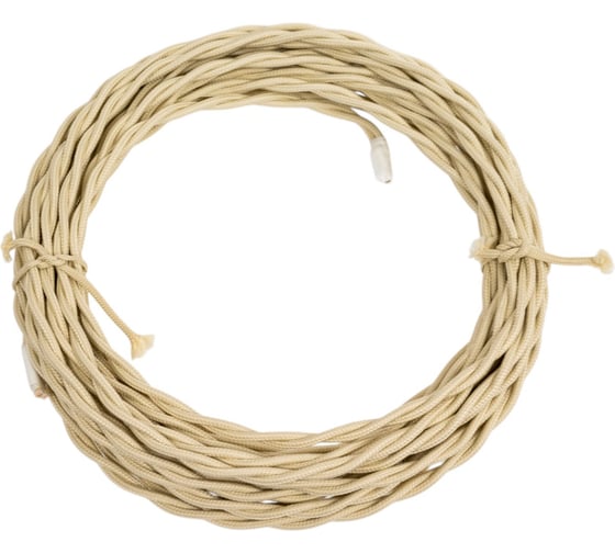 Изображение товара Витой провод iTOK Ретро, ПВХ, ПуГВнг(А)-LS 2x1,5, ГОСТ, слоновая кость (10 метров) GE70141-02 i-KPP-PUGVNG-LS-RETRO-215-10-IV