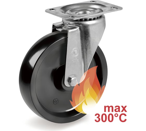 Изображение товара Колесо с вращающейся опорой и пластиной крепления (80 мм; 150 кг) Tellure rota 677201