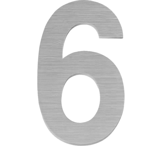 Изображение товара Самоклеящаяся цифра FUARO "6" SS304 (50x30) SSC сатинированный хром 46949
