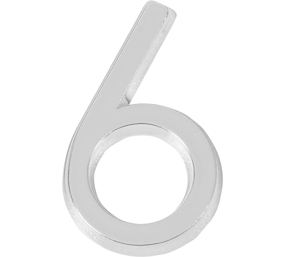 Изображение товара Самоклеящаяся цифра FUARO "6" ABS (50x37) CP хром 46909