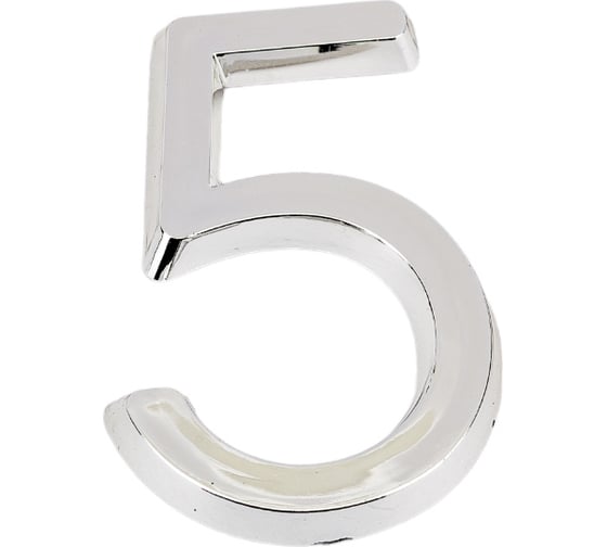 Изображение товара Самоклеящаяся цифра FUARO "5" ABS (50x37) CP хром 46907