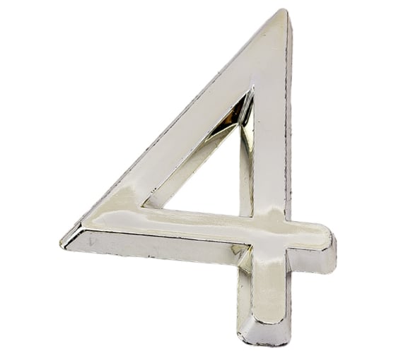 Изображение товара Самоклеящаяся цифра FUARO "4" ABS (50x37) CP хром 46905