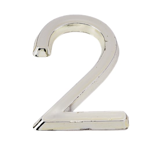 Изображение товара Самоклеящаяся цифра FUARO "2" ABS (50x37) CP хром 46901