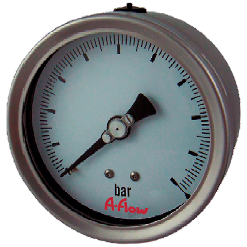 Изображение товара Манометр из нержавеющей стали 0-10 бар, D63 мм, NPT 1/4" профессиональный