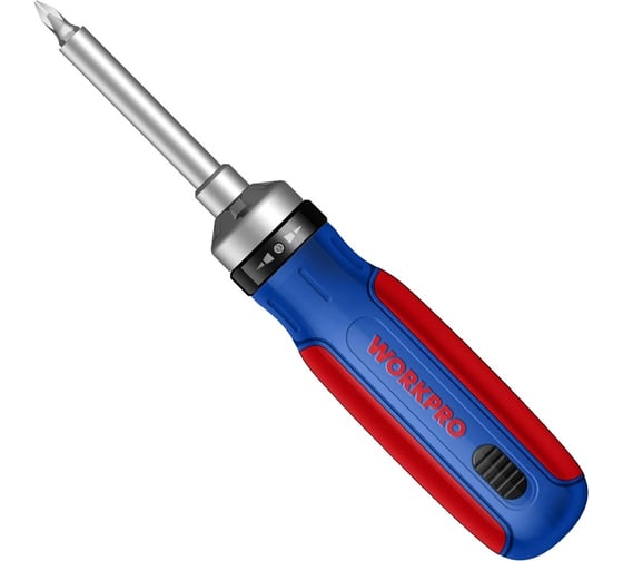Изображение товара Реверсивная отвертка с трещоткой WORKPRO 3-72 15в1 (14 насадок) WP221061
