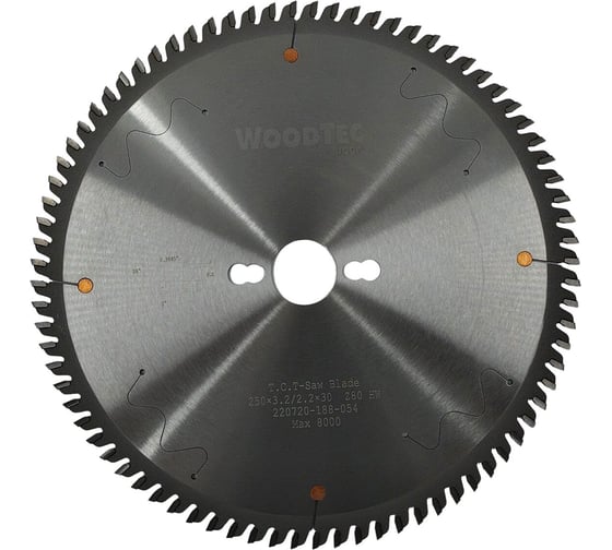 Изображение товара Пила для форматно-раскроечных станков 250x30x3.2/2.2 мм, Z80 FZ/TR Woodtec ВИ 325889