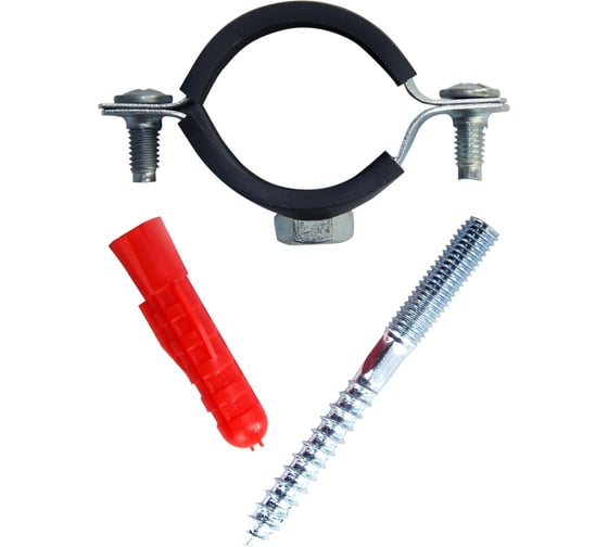 Изображение товара Сантехнический хомут с шурупом и дюбелем MasterProf м8, 1.1/4", 42-45 мм, 5 шт. ТД.030268