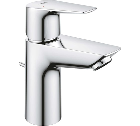 Изображение товара Смеситель для раковины Grohe BauEdge с ограничителем температуры и рычажным донным клапаном, размер S, хром 23328001