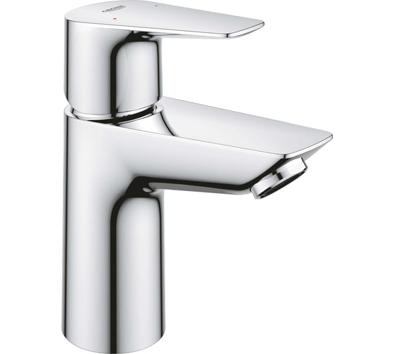 Изображение товара Смеситель для раковины Grohe BauEdge с ограничителем температуры и нажимным донным клапаном, размер S, хром 23895001