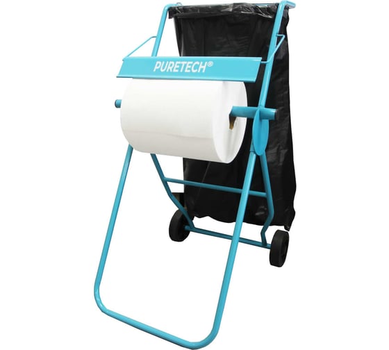 Изображение товара Диспенсер для протирочных материалов в рулонах Puretech напольный с мешком, шт D1010