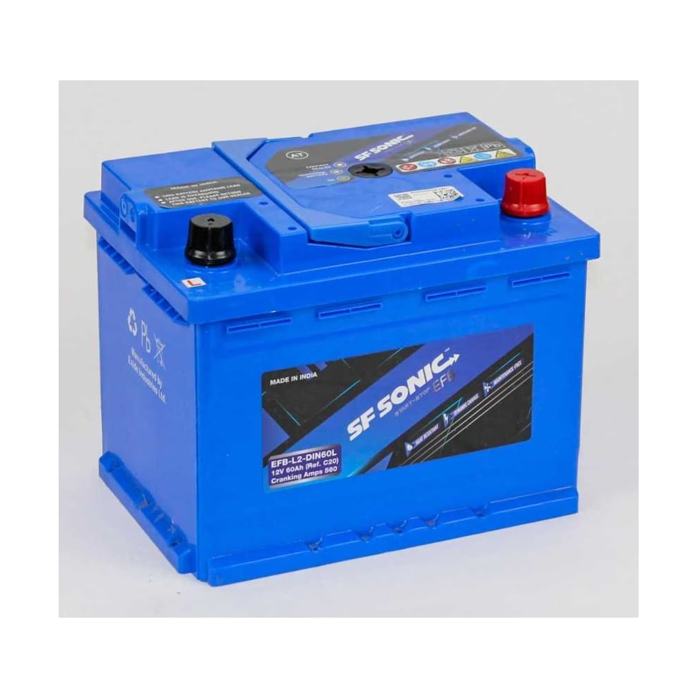Изображение товара Автомобильный аккумулятор SF Sonic EFB 60 А*ч 12 В DIN/L2