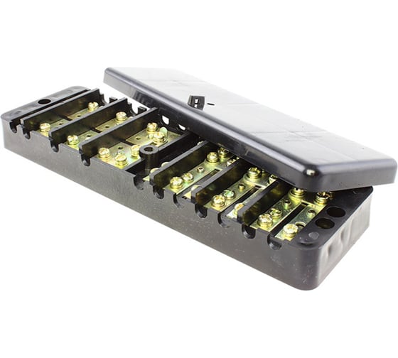 Изображение товара Клеммная испытательная переходная коробка EKF кки2-2 (латунь, прозрачная крышка) (40 шт.) kki2-2