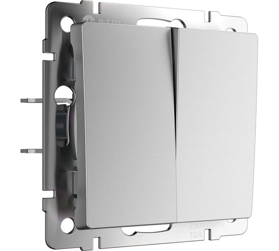 Изображение товара Двухклавишный выключатель WERKEL серебряный матовый a063609