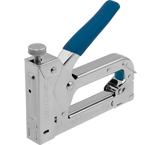 Изображение товара Мебельный регулируемый степлер, стальной корпус, тип скобы 53, 4-14мм GROSS Handwerker 41000