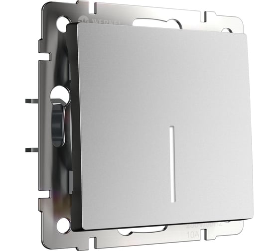 Изображение товара Одноклавишный проходной выключатель WERKEL с подсветкой серебряный матовый a063615