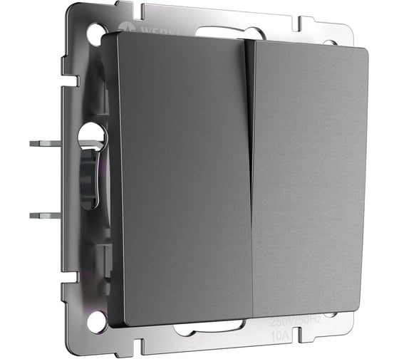 Изображение товара Двухклавишный выключатель WERKEL проходной графит матовый a063100