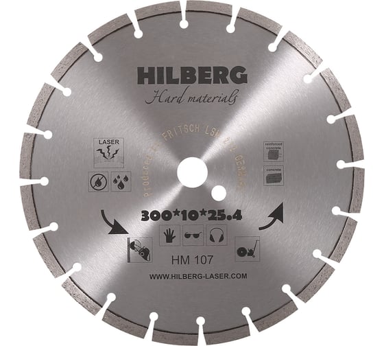 Изображение товара Диск алмазный отрезной Hilberg 300x25.4 Hard Materials Laser HM107