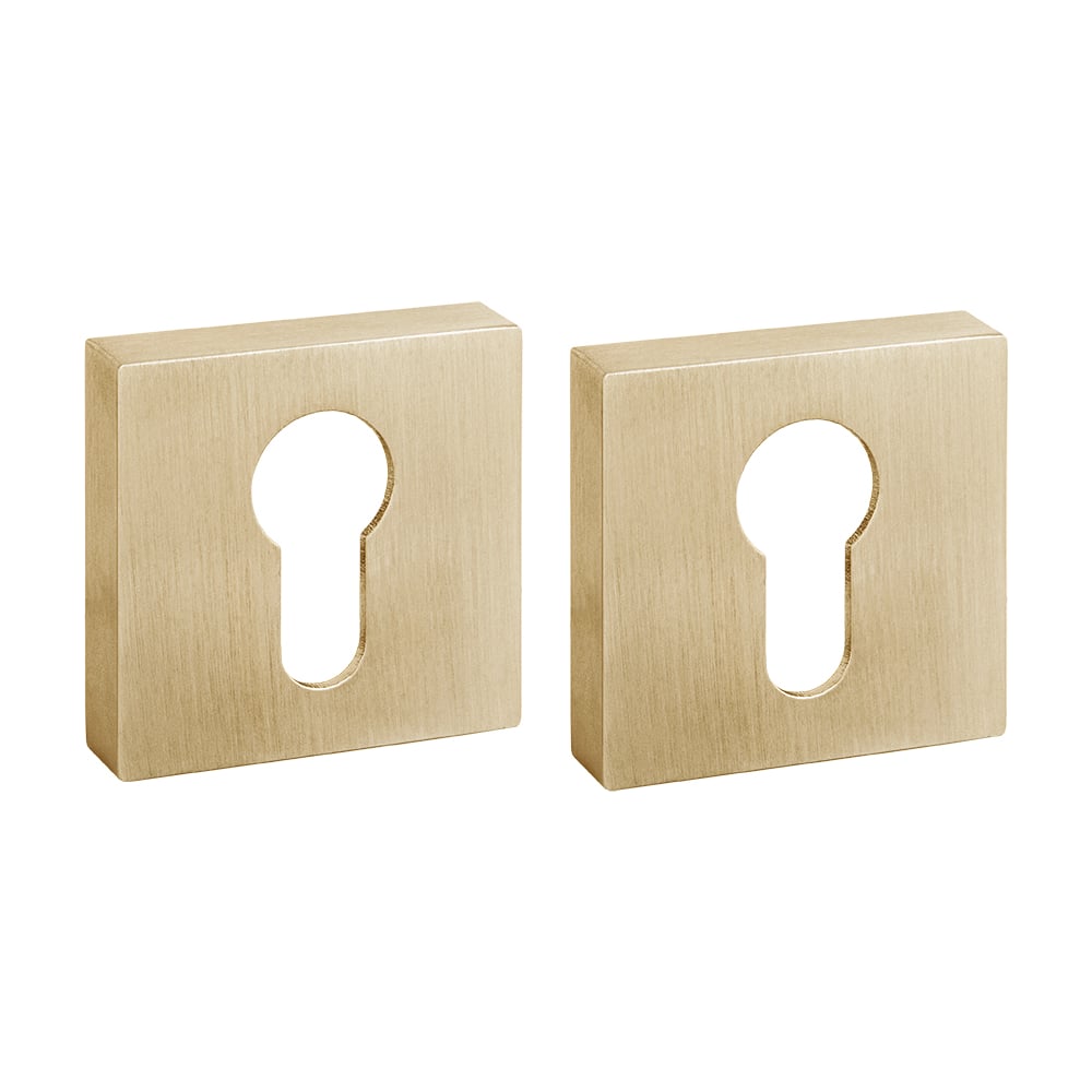 Изображение товара Накладка под цилиндр FUARO ET.K.DM51 сатинированное золото 50x50 мм для евроцилиндра