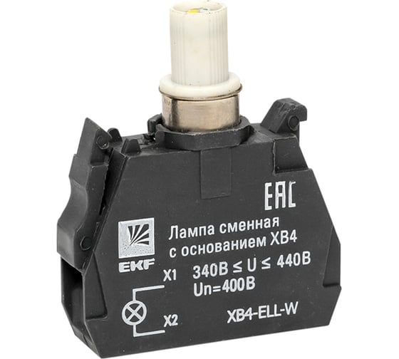 Изображение товара Сменная лампа c основанием EKF xb4 белая 400в (10шт.) proxima XB4-ELL-W