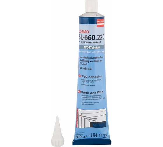 Изображение товара Диффузионный клей-герметик для жесткого ПВХ COSMO FEN 0.2кг SL-660.220 BL
