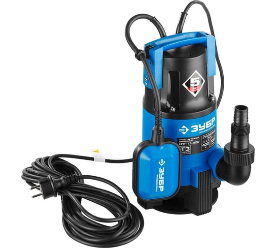 Изображение товара Дренажный насос ЗУБР Профессионал 400 Вт для грязной воды НПГ-Т3-400