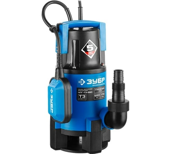 Изображение товара Дренажный насос ЗУБР Профессионал 550 Вт для грязной воды  НПГ-Т3-550