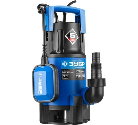 Изображение товара Дренажный насос для грязной воды ЗУБР Профессионал 750 Вт НПГ-Т3-750