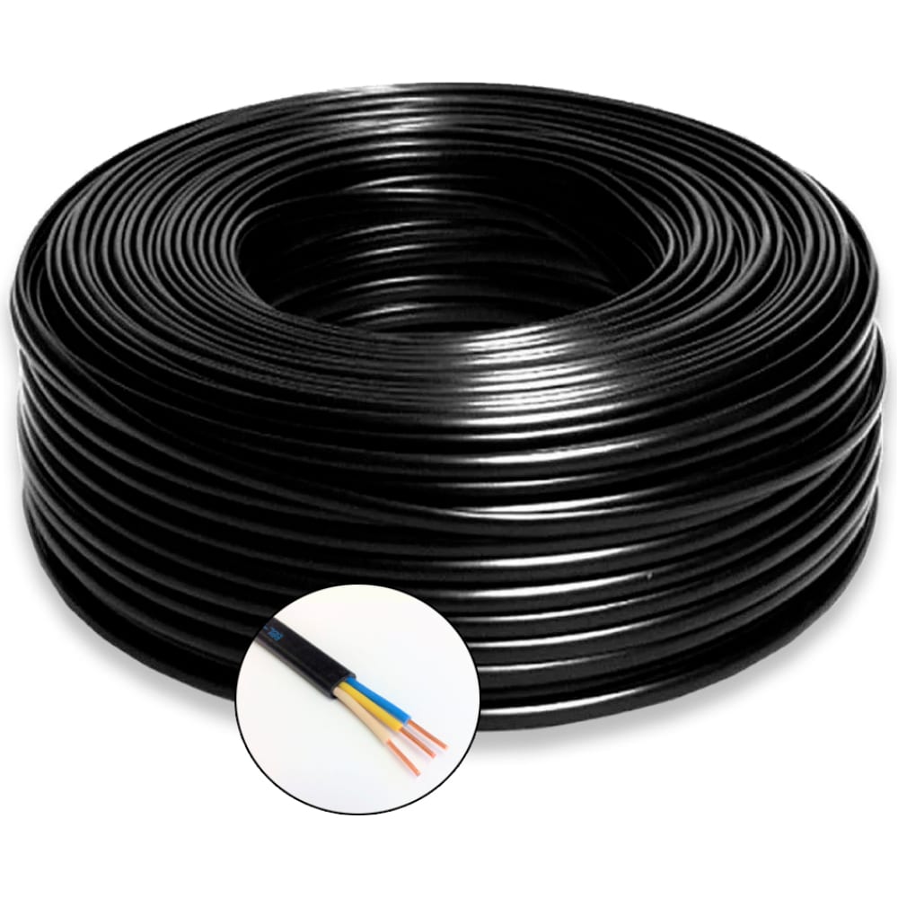 Электрический кабель ПРОВОДНИК, цвет черный OZ62207L15 ввг-пнг(a)-ls - фото 1