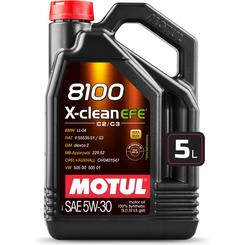Изображение товара Моторное масло MOTUL 8100 X-sclean EFE 5W30 синтетическое 5 л