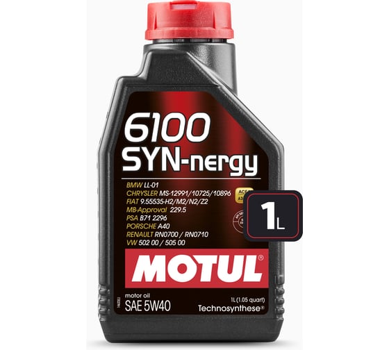 Изображение товара Моторное масло MOTUL 6100 SYN-NERGY 5W40, 1 л 111689