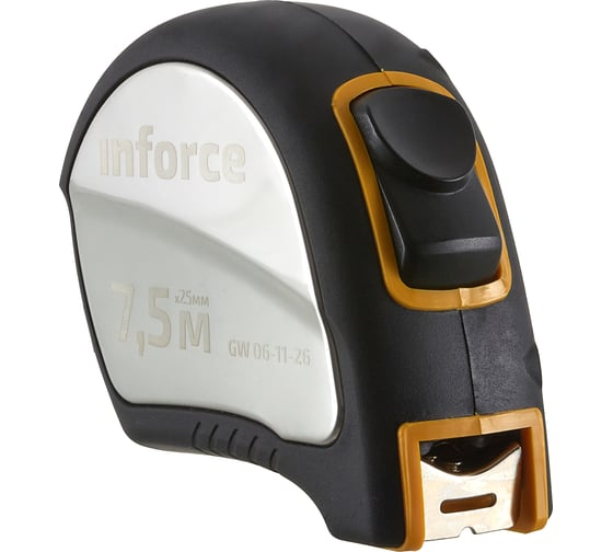 Изображение товара Рулетка в корпусе из нержавеющей стали с автостопом 7.5x25мм Inforce GW 06-11-26