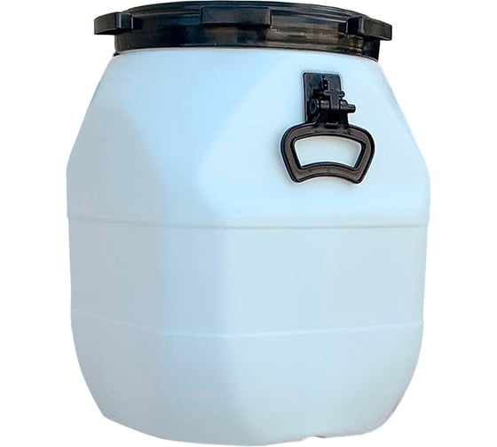 Изображение товара Бочка Тара.ру п/э 50 л, квадратная, евростандарт, белый 26532