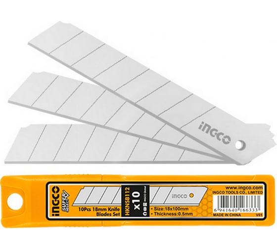 Изображение товара Лезвия сегментные 18 мм, 10 шт INGCO HKNSB112
