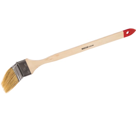Изображение товара Радиаторная кисть, толщина 11мм, натуральная щетина, нержавеющий обжим, деревянная ручка, ширина 65мм МASTER COLOR 30-0304