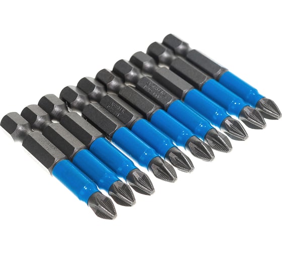 Изображение товара Биты PROFESSIONAL ProFix Pozidriv (10 шт; 50 мм; PZ2; 1/4") STAYER 26223-2-50-10_z01