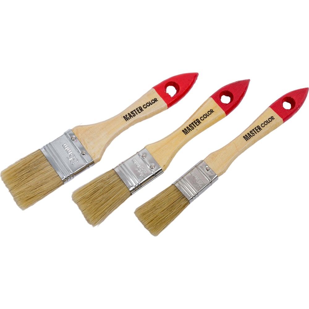 Набор из 3-х флейцевых кистей с деревянными ручками МASTER COLOR набор из 3 х флейцевых кистей с деревянными ручками мaster color