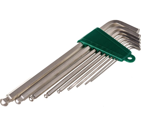 Изображение товара Набор Г-образных экстрадлинных шестигранников Hans 1.5-10мм, 9шт. 16772-9M