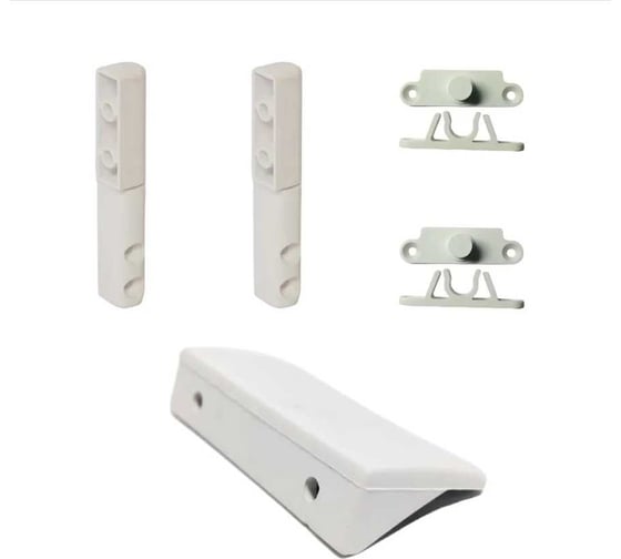 Изображение товара Набор для ремонта антимоскитной сетки KOMFORT москитные системы s42-1 ручка, 2 защелки, 2 петли пластиковые, белый НР0035