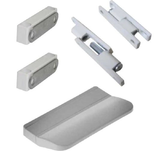 Изображение товара Набор для ремонта антимоскитной сетки KOMFORT москитные системы s32-1 2 защелки магнитные, 2 петли, ручка, белый НР0031