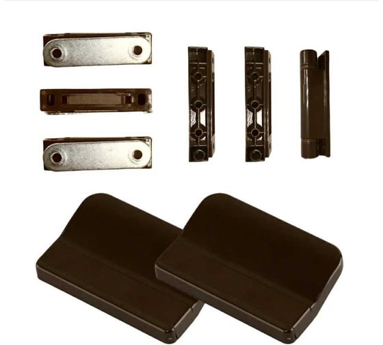 Изображение товара Набор для ремонта антимоскитной сетки KOMFORT москитные системы s32-2 3 защелки магнитные, 3 петли, 2 ручки, коричневый НР0034